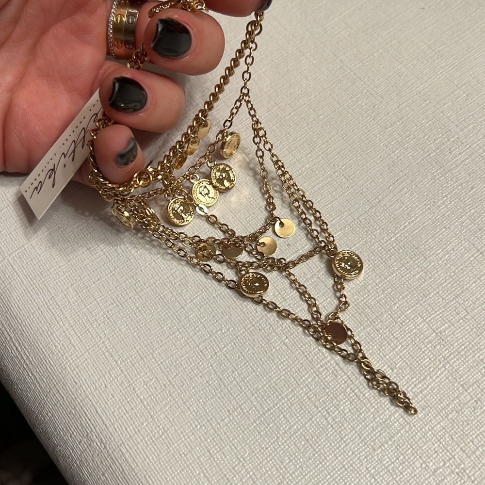 NWT Ettika Coin Hand Chain in Gold - Picture 3 of 3